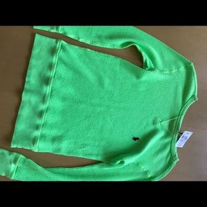 Lime green long sleeve women’s polo